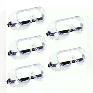 (5 PACK) Homvle Medical Grade Safety Anti Fog Goggles, Scratch and UV Resistant